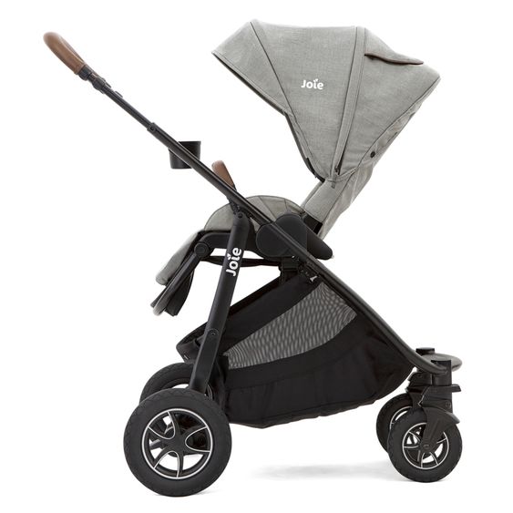 joie 4in1 Kombi-Kinderwagen-Set Versatrax bis 22 kg belastbar - umsetzbare Sitzeinheit, Babywanne Ramble XL, Babyschale i-Snug 2, Adapter, Isofix-Basis & Zubehör Paket - Pebble
