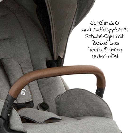 joie 4in1 Kombi-Kinderwagen-Set Versatrax bis 22 kg belastbar - umsetzbare Sitzeinheit, Babywanne Ramble XL, Babyschale i-Snug 2, Adapter, Isofix-Basis & Zubehör Paket - Pebble