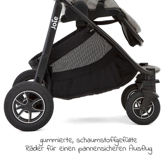 joie 4in1 Kombi-Kinderwagen-Set Versatrax bis 22 kg belastbar - umsetzbare Sitzeinheit, Babywanne Ramble XL, Babyschale i-Snug 2, Adapter, Isofix-Basis & Zubehör Paket - Pebble