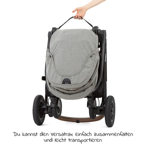 joie 4in1 Kombi-Kinderwagen-Set Versatrax bis 22 kg belastbar - umsetzbare Sitzeinheit, Babywanne Ramble XL, Babyschale i-Snug 2, Adapter, Isofix-Basis & Zubehör Paket - Pebble