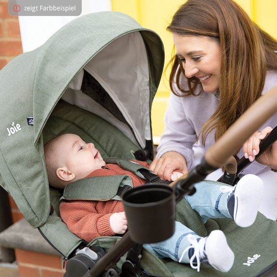 joie 4in1 Kombi-Kinderwagen-Set Versatrax bis 22 kg belastbar - umsetzbare Sitzeinheit, Babywanne Ramble XL, Babyschale i-Snug 2, Adapter, Isofix-Basis & Zubehör Paket - Pebble