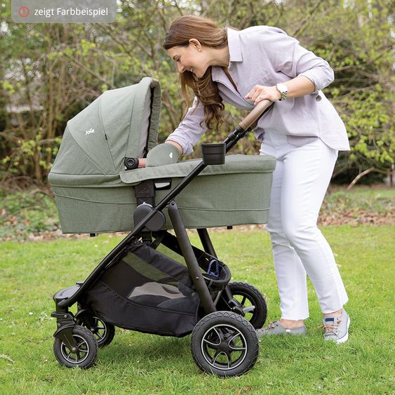 joie 4in1 Kombi-Kinderwagen-Set Versatrax bis 22 kg belastbar - umsetzbare Sitzeinheit, Babywanne Ramble XL, Babyschale i-Snug 2, Adapter, Isofix-Basis & Zubehör Paket - Pebble