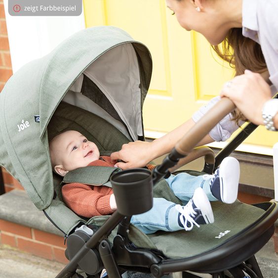 joie 4in1 Kombi-Kinderwagen-Set Versatrax bis 22 kg belastbar - umsetzbare Sitzeinheit, Babywanne Ramble XL, Babyschale i-Snug 2, Adapter, Isofix-Basis & Zubehör Paket - Pebble