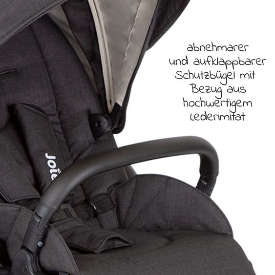 joie 4in1 Kombi-Kinderwagen-Set Versatrax bis 22 kg belastbar - umsetzbare Sitzeinheit, Babywanne Ramble XL, Babyschale i-Snug 2, Adapter, Isofix-Basis & Zubehör Paket - Shale
