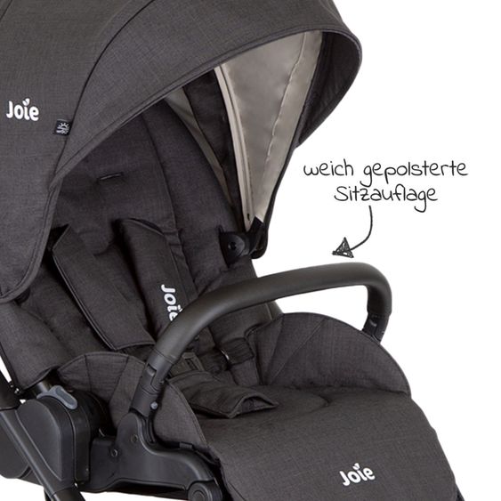 joie 4in1 Kombi-Kinderwagen-Set Versatrax bis 22 kg belastbar - umsetzbare Sitzeinheit, Babywanne Ramble XL, Babyschale i-Snug 2, Adapter, Isofix-Basis & Zubehör Paket - Shale