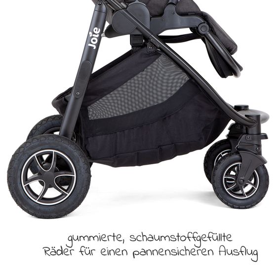 joie 4in1 Kombi-Kinderwagen-Set Versatrax bis 22 kg belastbar - umsetzbare Sitzeinheit, Babywanne Ramble XL, Babyschale i-Snug 2, Adapter, Isofix-Basis & Zubehör Paket - Shale