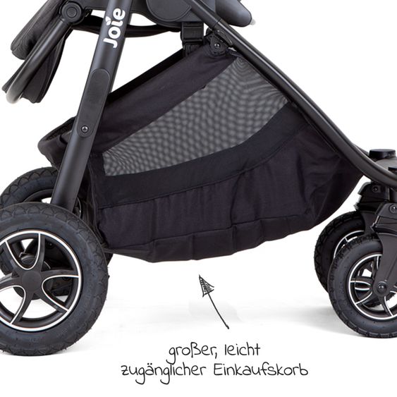 joie 4in1 Kombi-Kinderwagen-Set Versatrax bis 22 kg belastbar - umsetzbare Sitzeinheit, Babywanne Ramble XL, Babyschale i-Snug 2, Adapter, Isofix-Basis & Zubehör Paket - Shale