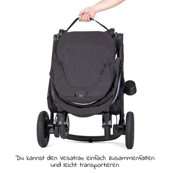 joie 4in1 Kombi-Kinderwagen-Set Versatrax bis 22 kg belastbar - umsetzbare Sitzeinheit, Babywanne Ramble XL, Babyschale i-Snug 2, Adapter, Isofix-Basis & Zubehör Paket - Shale