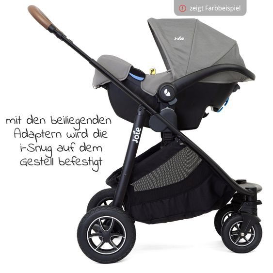 joie Set passeggino 4in1 Versatrax Combi con navicella, navicella, base Isofix, adattatore e pacchetto accessori XXL - Pavement