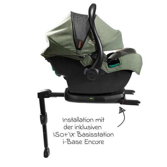 Joie Signature 4in1 Kombi-Kinderwagen-Set Vinca bis 22 kg belastbar mit Kinderwagenkette, Greifling, Schmusetuch, Spieluhr - Teleskopschieber, Sitzeinheit, Babyschale i-Jemini, Babywanne Ramble XL, Adapter & Zubehörpaket - Signature - Pine