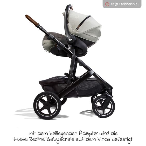 Joie Signature 4in1 Kombi-Kinderwagen-Set Vinca bis 22 kg belastbar mit Kinderwagenkette, Greifling, Schmusetuch, Spieluhr - Teleskopschieber, Sitzeinheit, Babyschale i-Jemini, Babywanne Ramble XL, Adapter & Zubehörpaket - Signature - Pine