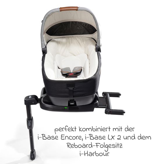 Joie Signature Car carrycot Calmi R129 can be used in the car and on the Vinca, Aeria, Finiti baby carriages incl. rain cover - Signature - Carbon