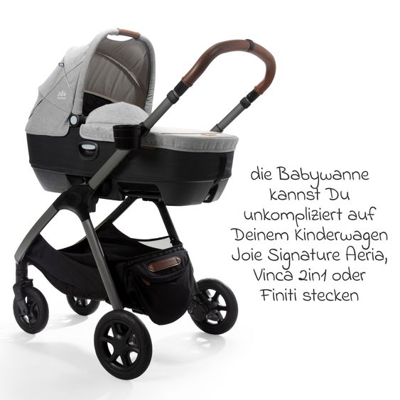 Joie Signature Car carrycot Calmi R129 can be used in the car and on the Vinca, Aeria, Finiti baby carriages incl. rain cover - Signature - Carbon