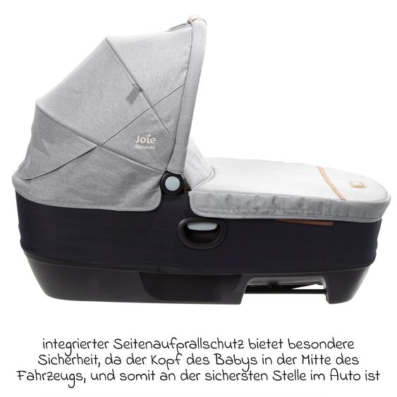 Joie Signature Car carrycot Calmi R129 can be used in the car and on the Vinca, Aeria, Finiti baby carriages incl. rain cover - Signature - Carbon
