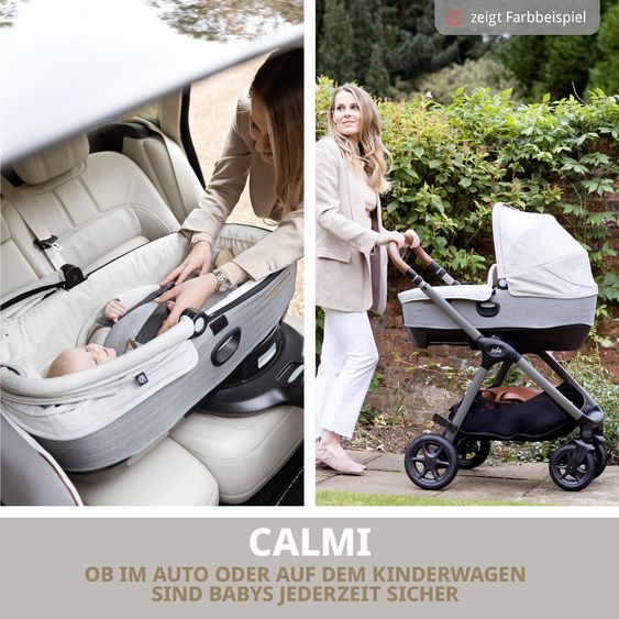 Joie Signature Auto-Babywanne Calmi R129 im Auto und auf den Kinderwagen Vinca, Aeria, Finiti verwendbar inkl. Regenschutz - Signature - Eclipse