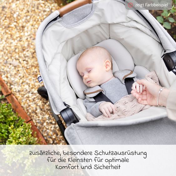 Joie Signature Auto-Babywanne Calmi R129 im Auto und auf den Kinderwagen Vinca, Aeria, Finiti verwendbar inkl. Regenschutz - Signature - Eclipse