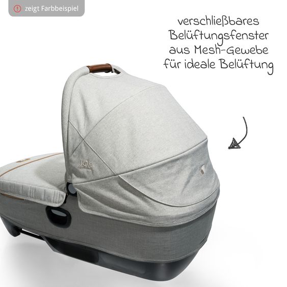 Joie Signature Auto-Babywanne Calmi R129 im Auto und auf den Kinderwagen Vinca, Aeria, Finiti verwendbar inkl. Regenschutz - Signature - Eclipse