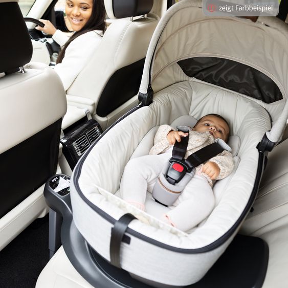 Joie Signature Auto-Babywanne Calmi R129 im Auto und auf den Kinderwagen Vinca, Aeria, Finiti verwendbar inkl. Regenschutz - Signature - Eclipse