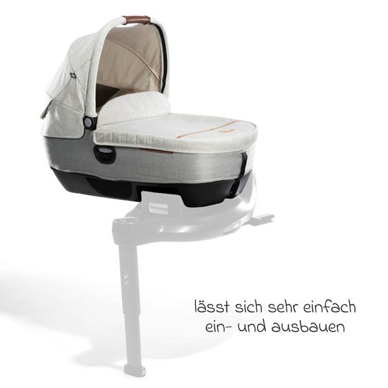 Joie Signature Auto-Babywanne Calmi R129 im Auto und auf den Kinderwagen Vinca, Aeria, Finiti verwendbar inkl. Regenschutz - Signature - Oyster