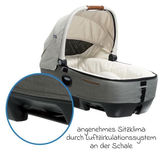 Joie Signature Auto-Babywanne Calmi R129 im Auto und auf den Kinderwagen Vinca, Aeria, Finiti verwendbar inkl. Regenschutz - Signature - Oyster