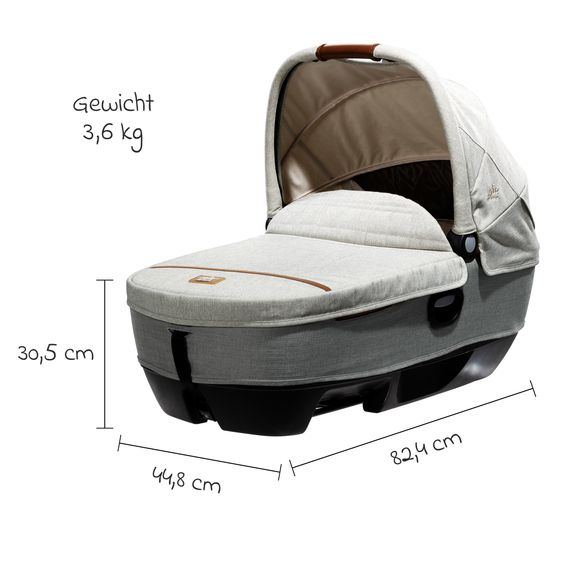 Joie Signature Auto-Babywanne Calmi R129 im Auto und auf den Kinderwagen Vinca, Aeria, Finiti verwendbar inkl. Regenschutz - Signature - Oyster