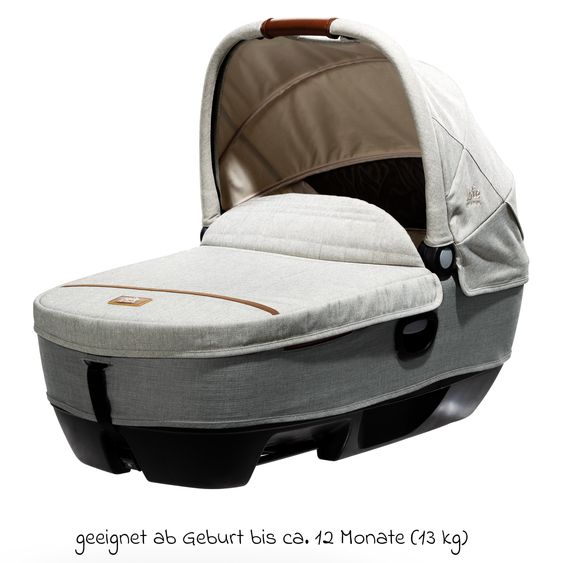 Joie Signature Auto-Babywanne Calmi R129 im Auto und auf den Kinderwagen Vinca, Aeria, Finiti verwendbar inkl. Regenschutz - Signature - Oyster