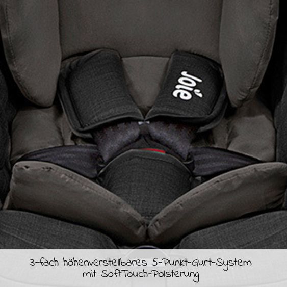 joie Babyschale Gemm Gr. 0+ - ab Geburt-15 Monate (ab Geburt-13kg) inkl. Sitzverkleinerer, Einschlagdecke & Schnullerbox - Shale