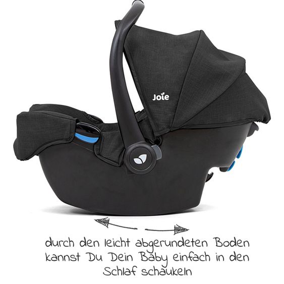 joie Babyschale Gemm Gr. 0+ - ab Geburt-15 Monate (ab Geburt-13kg) inkl. Sitzverkleinerer, Einschlagdecke & Schnullerbox - Shale
