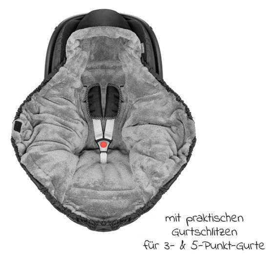 joie Babyschale Gemm Gr. 0+ - ab Geburt-15 Monate (ab Geburt-13kg) inkl. Sitzverkleinerer, Einschlagdecke & Schnullerbox - Shale