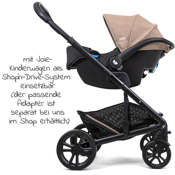 joie Babyschale Gemm Gruppe 0+ - ab Geburt bis 15 Monate (ab Geburt-13 kg) inkl. Sitzverkleinerer & Sonnenverdeck - Mushroom