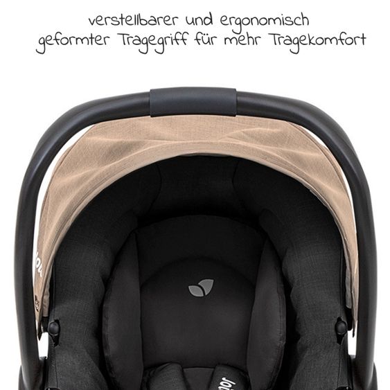 joie Babyschale Gemm Gruppe 0+ - ab Geburt bis 15 Monate (ab Geburt-13 kg) inkl. Sitzverkleinerer & Sonnenverdeck - Mushroom