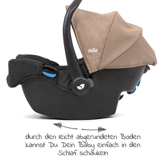 joie Babyschale Gemm Gruppe 0+ - ab Geburt bis 15 Monate (ab Geburt-13 kg) inkl. Sitzverkleinerer & Sonnenverdeck - Mushroom