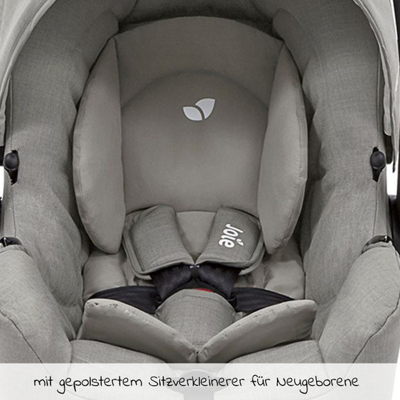 joie Babyschale Gemm Gruppe 0+ - ab Geburt bis 15 Monate (ab Geburt-13 kg) inkl. Sitzverkleinerer & Sonnenverdeck - Pebble