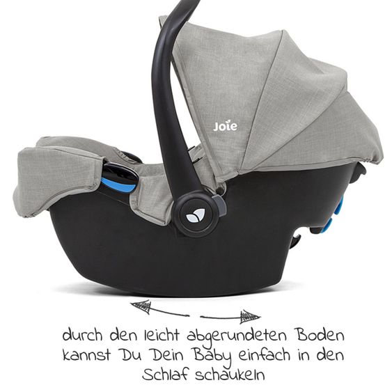 joie Babyschale Gemm Gruppe 0+ - ab Geburt bis 15 Monate (ab Geburt-13 kg) inkl. Sitzverkleinerer & Sonnenverdeck - Pebble