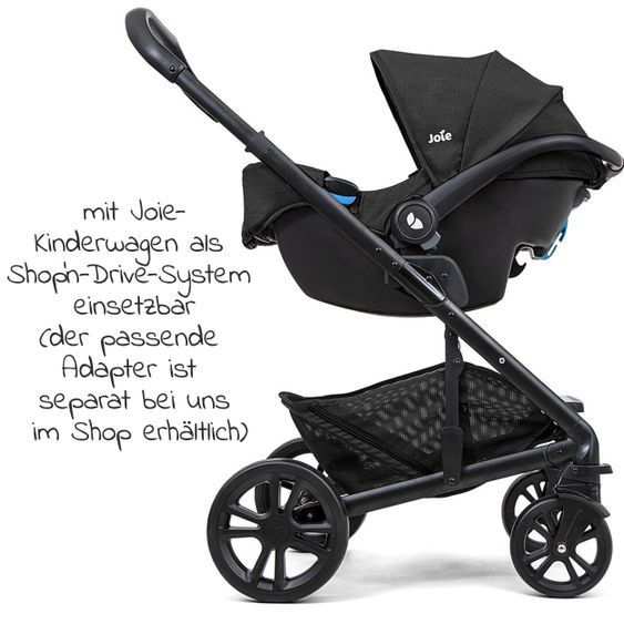 joie Babyschale Gemm Gruppe 0+ - ab Geburt bis 15 Monate (ab Geburt-13 kg) inkl. Sitzverkleinerer & Sonnenverdeck - Shale