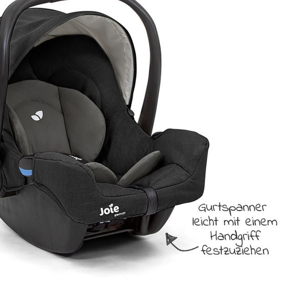 joie Baby car seat Gemm Group 0+ - from birth to 15 months (from birth-13 kg) incl. seat reducer & sun canopy - Shale