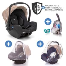 Babyschale Gemm Gruppe 0+ - ab Geburt bis 15 Monate (ab Geburt - 13 kg) inkl. Sitzverkleinerer & Zubehörpaket - Mushroom