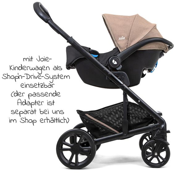 joie Babyschale Gemm Gruppe 0+ - ab Geburt bis 15 Monate (ab Geburt - 13 kg) inkl. Sitzverkleinerer & Zubehörpaket - Mushroom