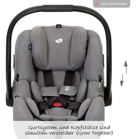 joie Babyschale i-Gemm 2 i-Size ab Geburt - 13 kg (70 cm - 85 cm) & Zubehörpaket - Pavement