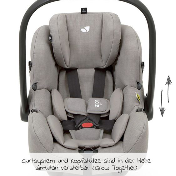 joie Babyschale i-Gemm 2 i-Size ab Geburt - 13 kg (40 cm - 85 cm) & Zubehörpaket - Pebble