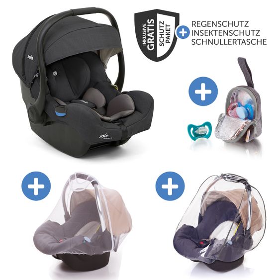 joie Seggiolino auto i-Gemm 2 i-Size dalla nascita - 13 kg (70 cm - 85 cm) & pacchetto accessori - Shale