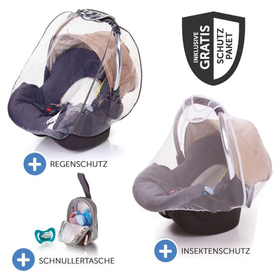 joie Seggiolino auto i-Gemm 2 i-Size dalla nascita - 13 kg (70 cm - 85 cm) & pacchetto accessori - Shale