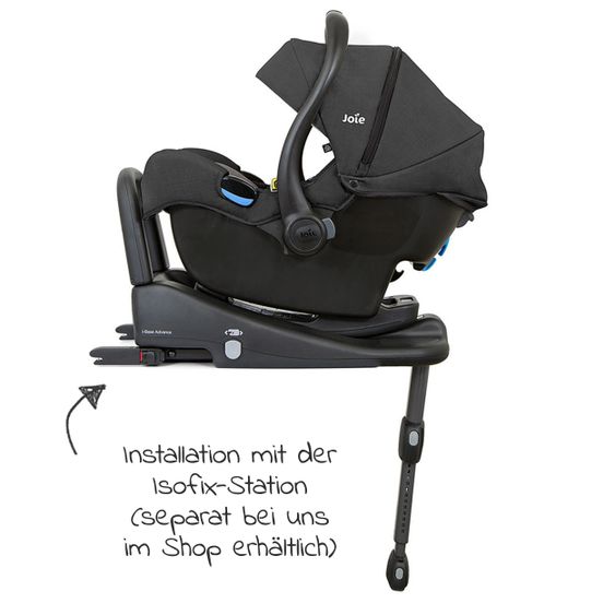 joie Seggiolino auto i-Gemm 2 i-Size dalla nascita - 13 kg (70 cm - 85 cm) & pacchetto accessori - Shale