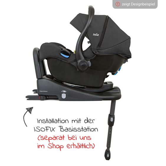 joie Babyschale i-Gemm 3 i-Size ab Geburt- 13 kg (40 cm -85 cm) inkl. Sitzverkleinerer - Pavement