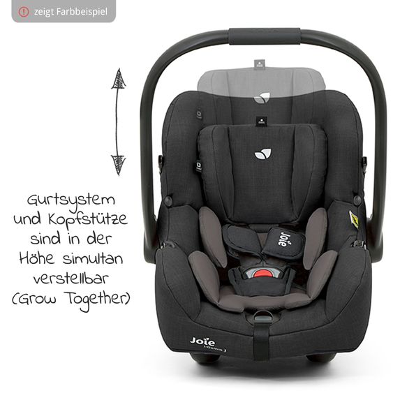 joie Babyschale i-Gemm 3 i-Size ab Geburt- 13 kg (40 cm -85 cm) inkl. Sitzverkleinerer - Pavement