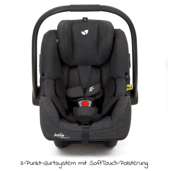 joie Babyschale i-Gemm 3 i-Size ab Geburt- 13 kg (40 cm -85 cm) inkl. Sitzverkleinerer - Pavement