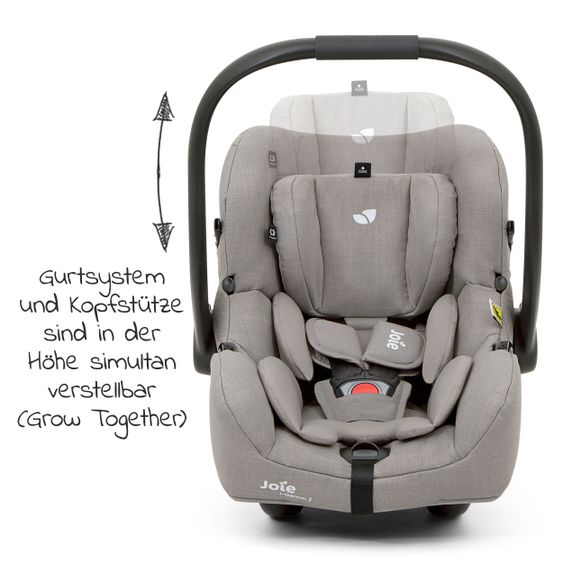 joie Babyschale i-Gemm 3 i-Size ab Geburt-13 kg (40 cm-85 cm) inkl. Sitzverkleinerer - Pebble