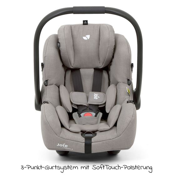 joie Babyschale i-Gemm 3 i-Size ab Geburt-13 kg (40 cm-85 cm) inkl. Sitzverkleinerer - Pebble