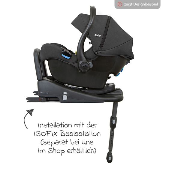 joie Babyschale i-Gemm 3 i-Size ab Geburt-13 kg (40 cm-85 cm) inkl. Sitzverkleinerer - Pebble