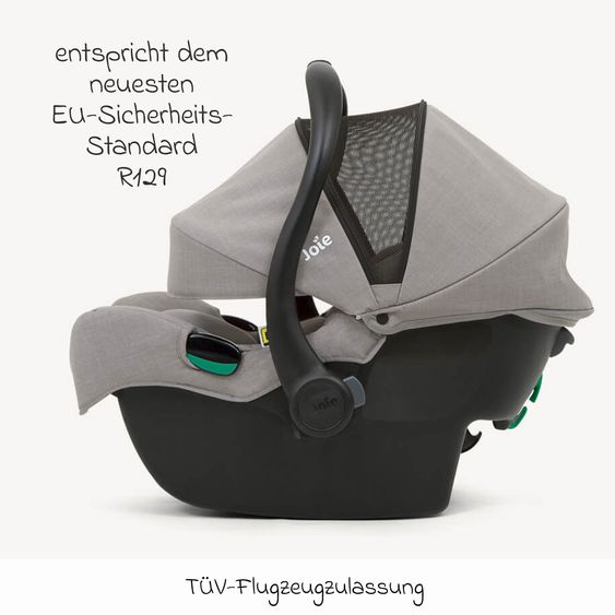 joie Infant car seat i-Gemm 3 i-Size from birth - 13 kg (40 cm - 85 cm) incl. seat reducer - Quartz